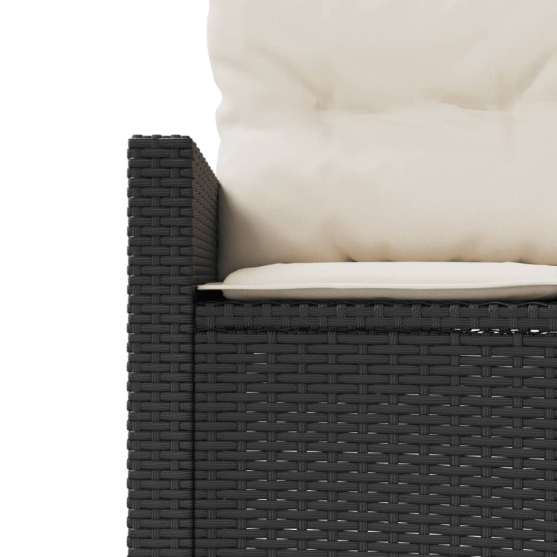 Sofa ogrodowa z poduszkami, okrągła, czarny rattan PE