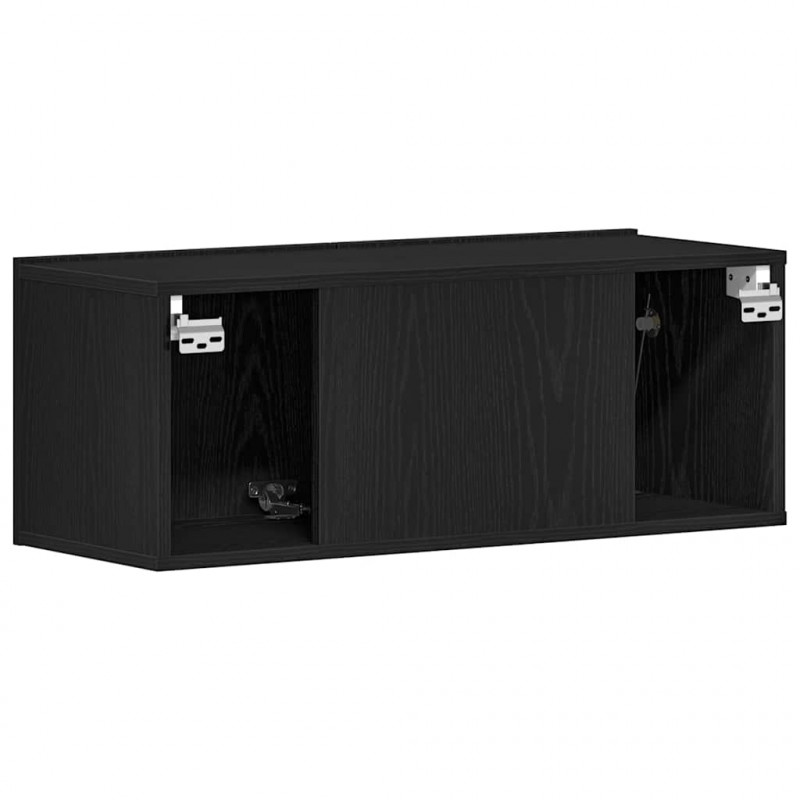 Szafka pod telewizor 2 pcs Czarny Dąb 80 x 30 x 30 cm