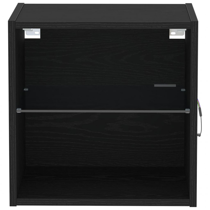 Półka wisząca z oświetleniem LED 2 pcs Czarny 40 x 28,5 x 40 cm