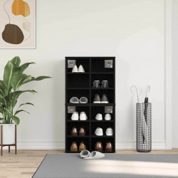 Szafka na buty z półką 2 pcs Czarny Dąb 52 x 30 x 50,5 cm
