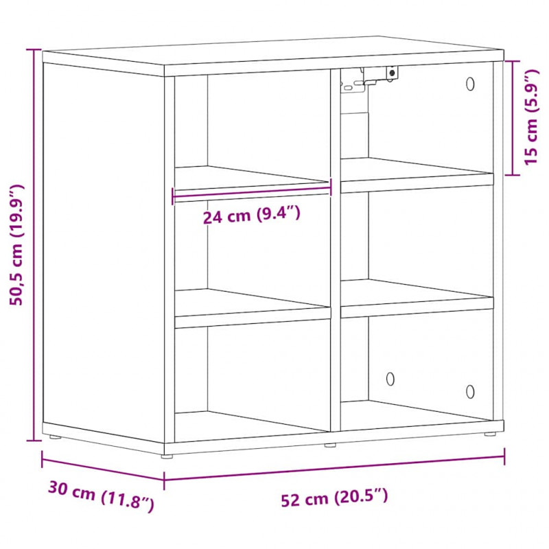 Szafka na buty z półką 2 pcs Czarny Dąb 52 x 30 x 50,5 cm