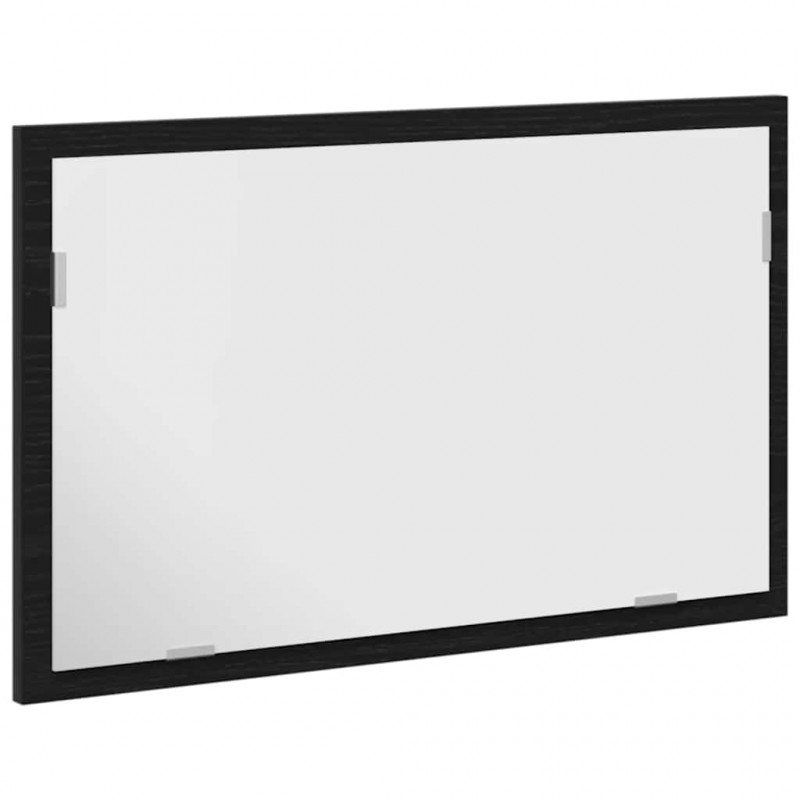 Lustro łazienkowe z oświetleniem LED, czarny dąb, 60x8,5x37 cm