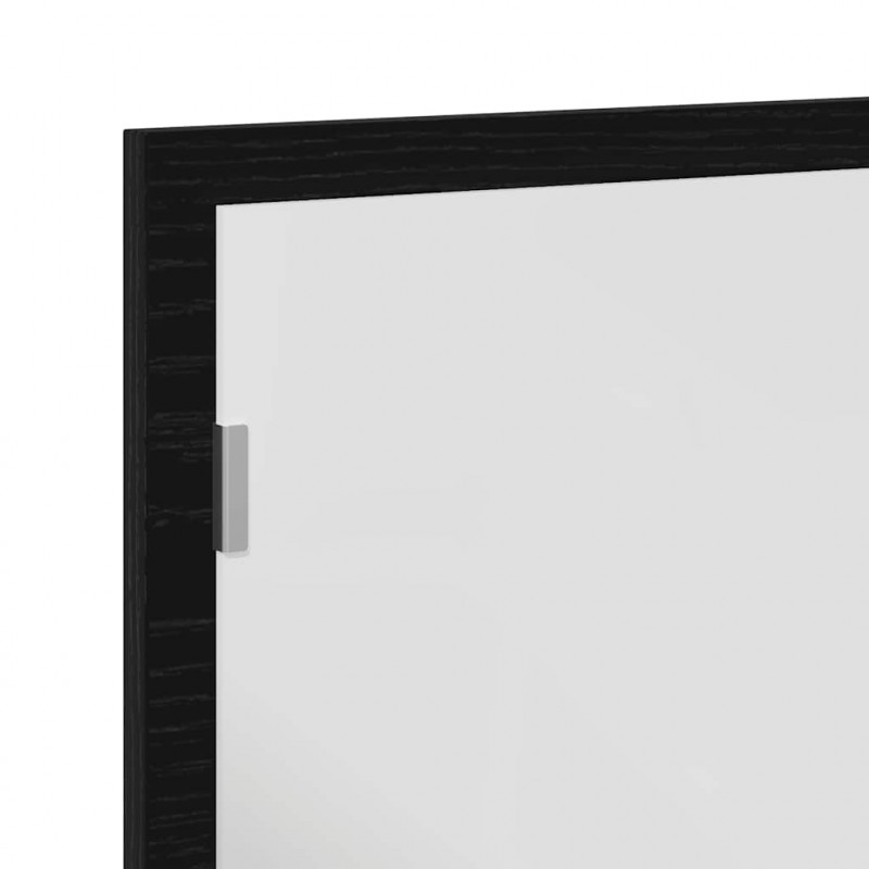 Lustro łazienkowe z oświetleniem LED, czarny dąb, 60x8,5x37 cm