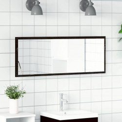 Lustro łazienkowe LED Czarny Dąb 100 x 8,5 x 37 cm Szkło