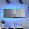 Lustro łazienkowe LED Czarny Dąb 100 x 8,5 x 37 cm Szkło