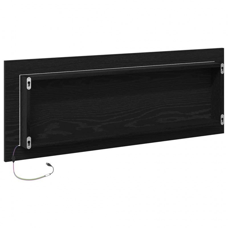 Lustro łazienkowe LED Czarny Dąb 100 x 8,5 x 37 cm Szkło