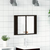 Szafka z lustrem do łazienki z półką Czarny Dąb 60 x 12 x 45 cm