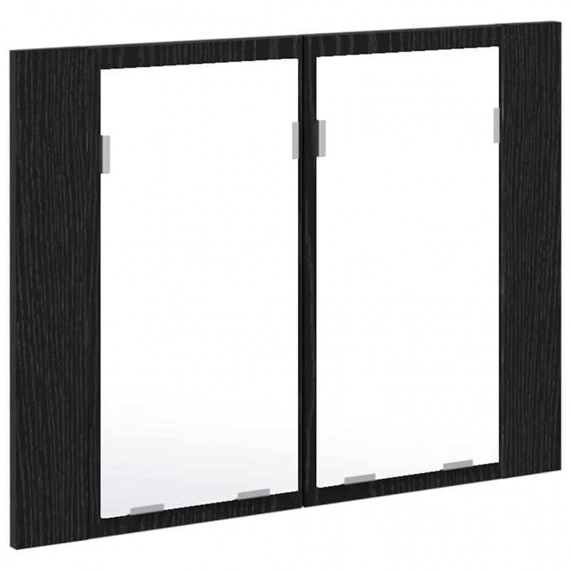 Szafka z lustrem do łazienki z półką Czarny Dąb 60 x 12 x 45 cm