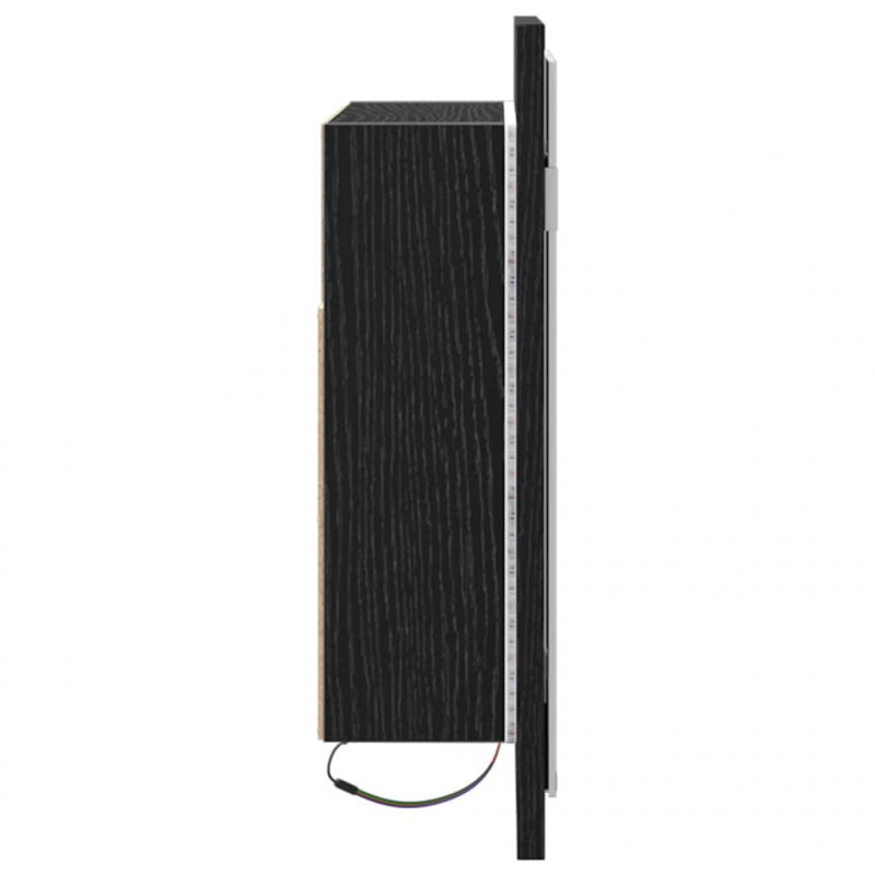 Szafka z lustrem do łazienki z półką Czarny Dąb 60 x 12 x 45 cm