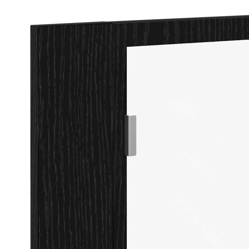 Szafka z lustrem do łazienki z półką Czarny Dąb 60 x 12 x 45 cm