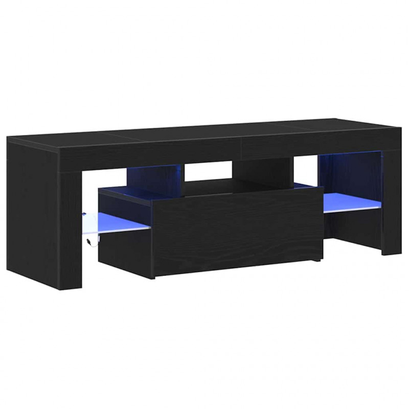 Szafka pod telewizor Ze LED Lights Czarny Dąb 120 x 35 x 40 cm