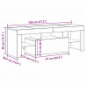 Szafka pod telewizor Ze LED Lights Czarny Dąb 120 x 35 x 40 cm