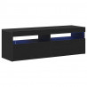 Szafka pod telewizor Ze LED Lights Czarny Dąb 120 x 35 x 40 cm