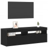 Szafka pod telewizor Ze LED Lights Czarny Dąb 120 x 35 x 40 cm