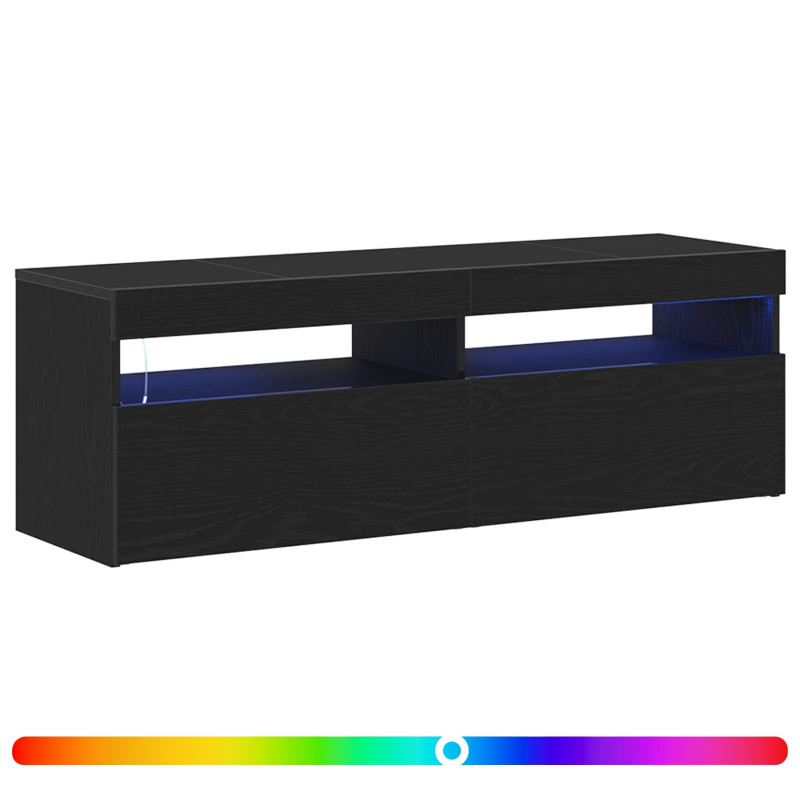 Szafka pod telewizor Ze LED Lights Czarny Dąb 120 x 35 x 40 cm