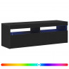 Szafka pod telewizor Ze LED Lights Czarny Dąb 120 x 35 x 40 cm