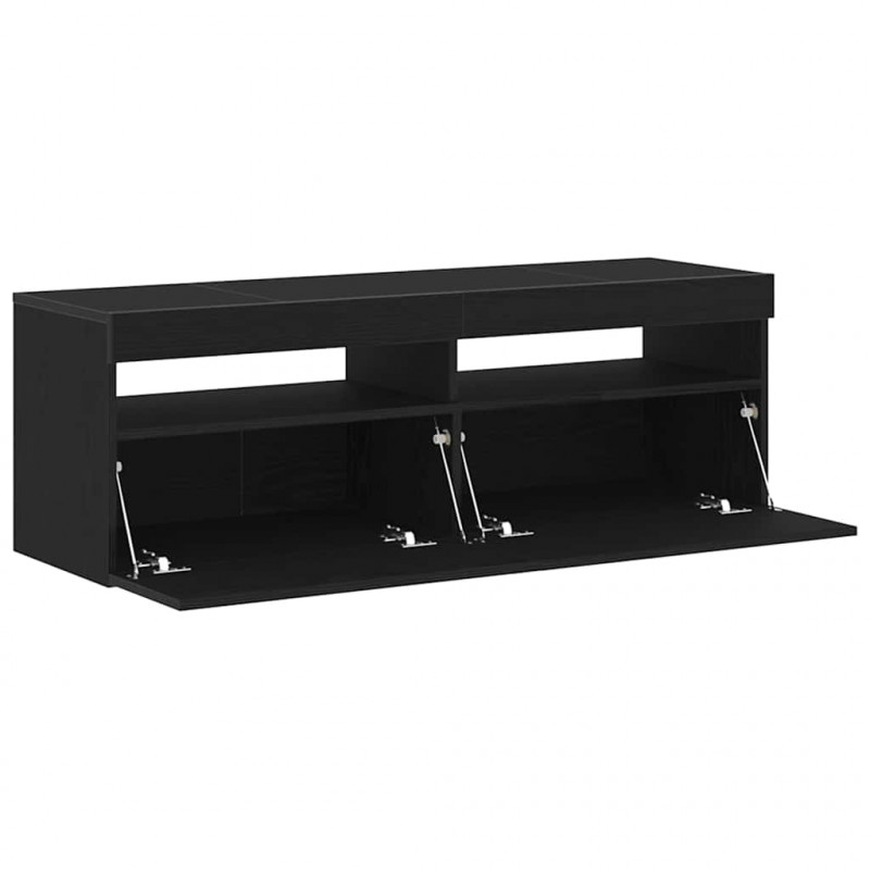 Szafka pod telewizor Ze LED Lights Czarny Dąb 120 x 35 x 40 cm