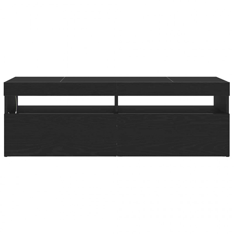 Szafka pod telewizor Ze LED Lights Czarny Dąb 120 x 35 x 40 cm