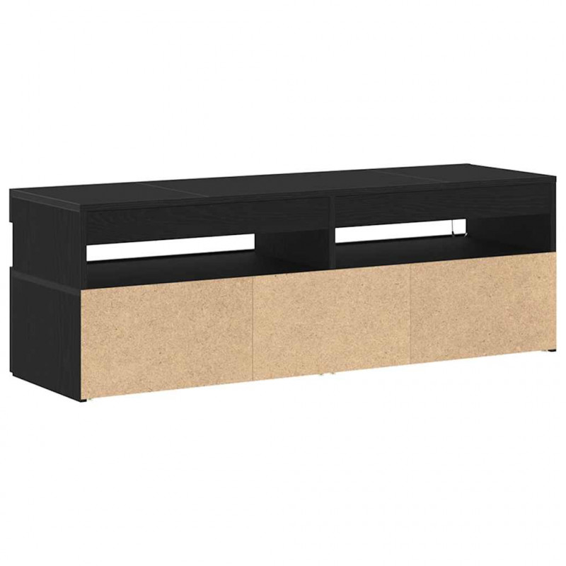 Szafka pod telewizor Ze LED Lights Czarny Dąb 120 x 35 x 40 cm