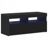 Szafka pod telewizor Ze LED Lights Czarny Dąb 90 x 35 x 40 cm