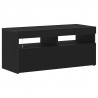 Szafka pod telewizor Ze LED Lights Czarny Dąb 90 x 35 x 40 cm