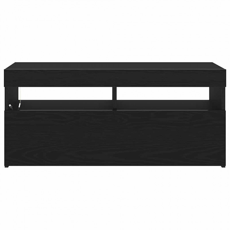 Szafka pod telewizor Ze LED Lights Czarny Dąb 90 x 35 x 40 cm