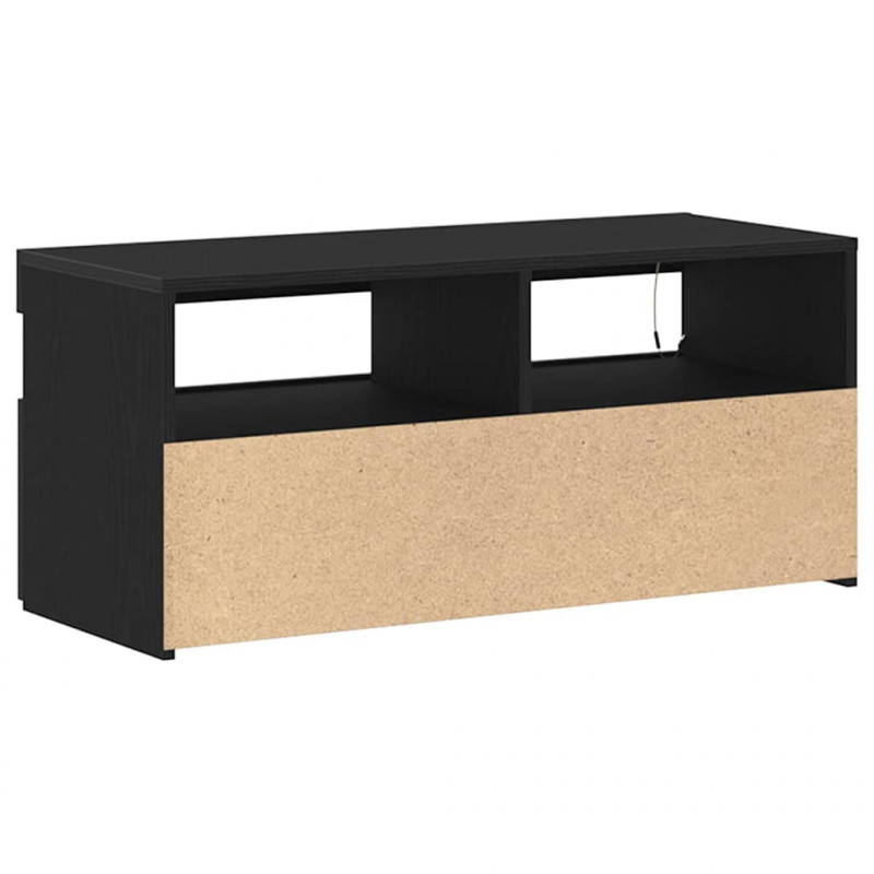 Szafka pod telewizor Ze LED Lights Czarny Dąb 90 x 35 x 40 cm