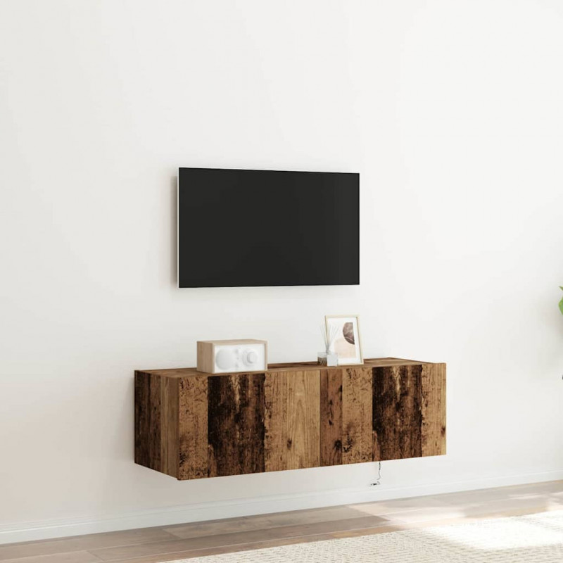 Szafka pod telewizor 2 pcs Stare drewno 100 x 35 x 31 cm