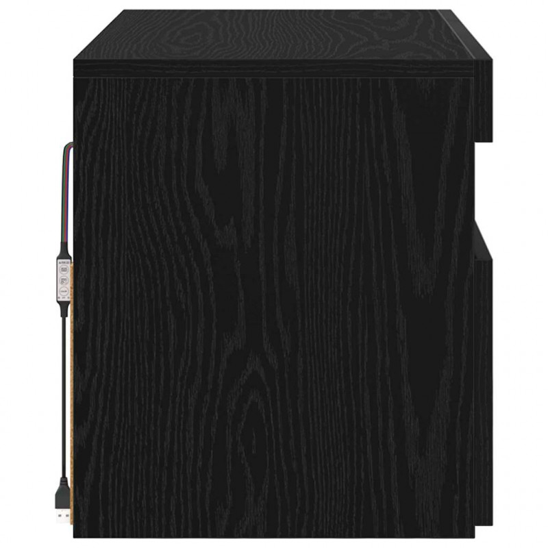 Szafka pod telewizor Ze LED Lights Czarny Dąb 60 x 35 x 40 cm