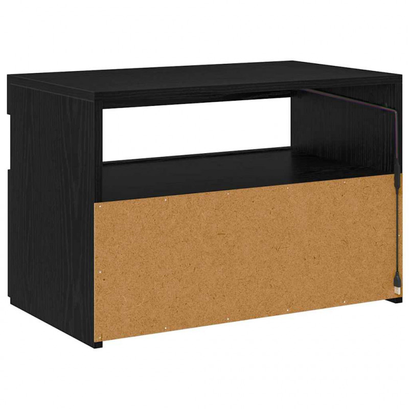 Szafka pod telewizor Ze LED Lights Czarny Dąb 60 x 35 x 40 cm