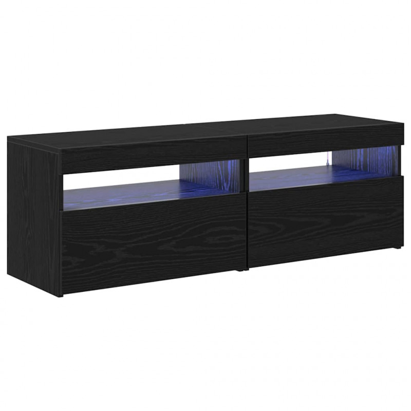 Szafka pod telewizor 2 pcs Czarny Dąb 60 x 35 x 40 cm