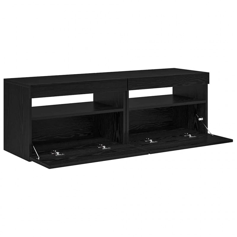 Szafka pod telewizor 2 pcs Czarny Dąb 60 x 35 x 40 cm
