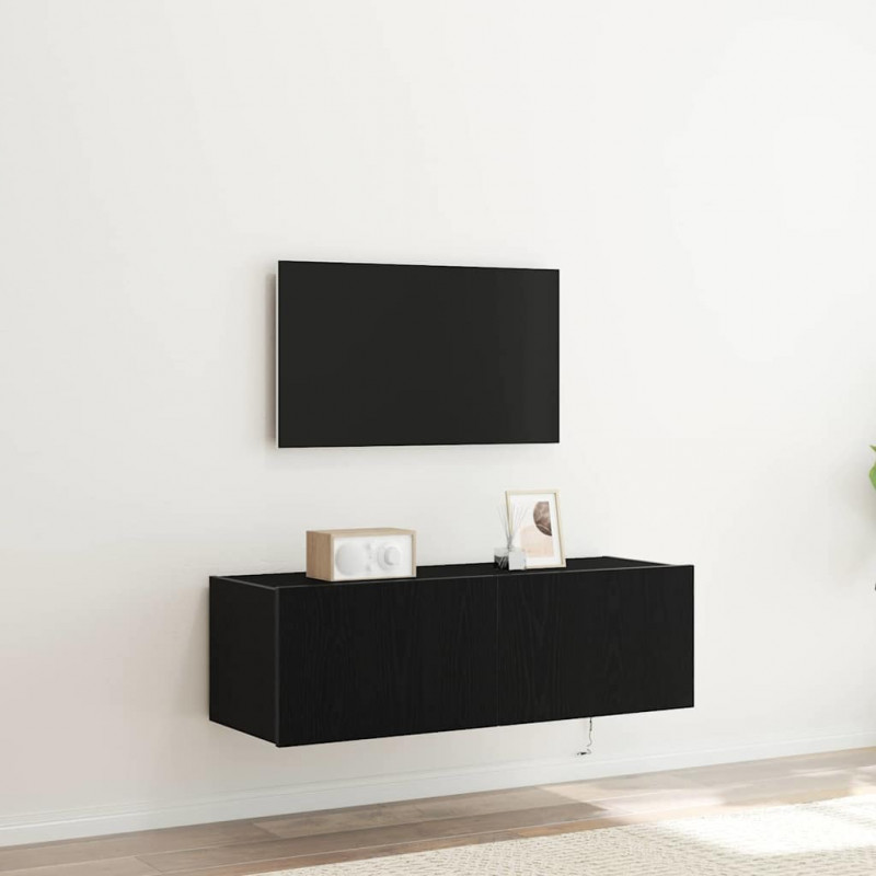 Szafka pod telewizor 2 pcs Czarny Dąb 100 x 35 x 31 cm
