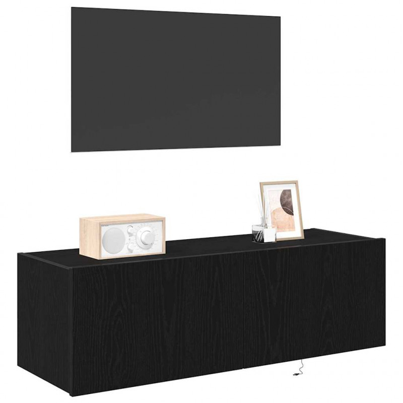 Szafka pod telewizor 2 pcs Czarny Dąb 100 x 35 x 31 cm