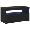 Szafka pod telewizor Ze LED Lights Czarny Dąb 75 x 35 x 40 cm