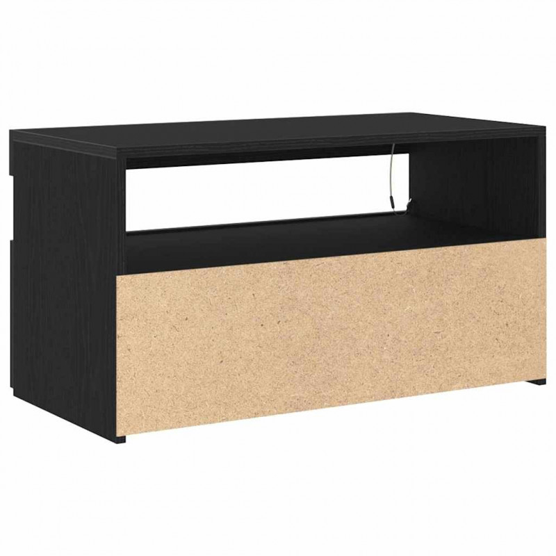 Szafka pod telewizor Ze LED Lights Czarny Dąb 75 x 35 x 40 cm