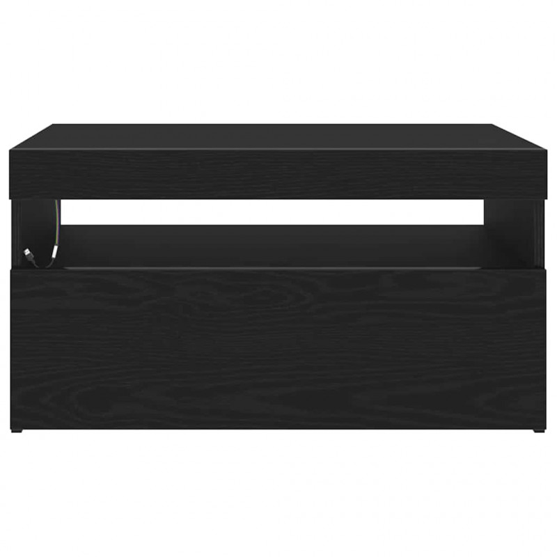 Szafka pod telewizor Ze LED Lights Czarny Dąb 75 x 35 x 40 cm