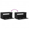 Szafka pod telewizor 2 pcs Czarny Dąb 75 x 35 x 40 cm