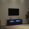 Szafka pod telewizor Ze LED Lights Czarny Dąb 120 x 35 x 40 cm