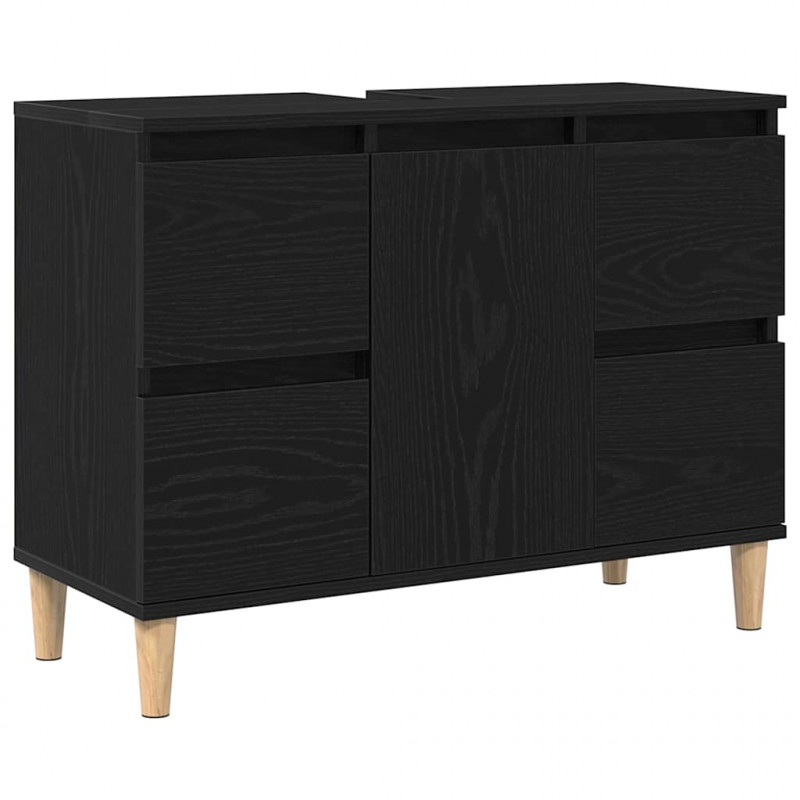 Szafka pod umywalkę z szufladą Czarny Dąb 80 x 33 x 60 cm