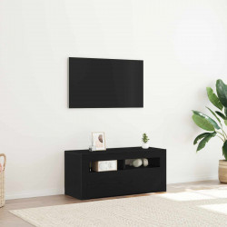 Szafka pod telewizor Ze LED Lights Czarny Dąb 90 x 35 x 40 cm