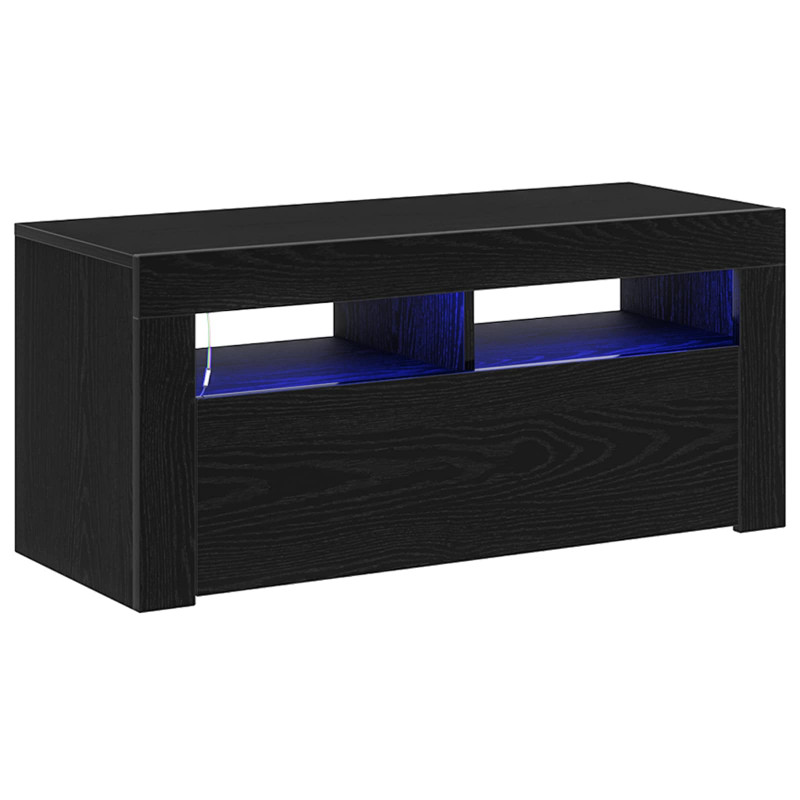 Szafka pod telewizor Ze LED Lights Czarny Dąb 90 x 35 x 40 cm