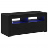Szafka pod telewizor Ze LED Lights Czarny Dąb 90 x 35 x 40 cm
