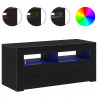 Szafka pod telewizor Ze LED Lights Czarny Dąb 90 x 35 x 40 cm