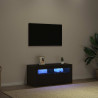 Szafka pod telewizor Ze LED Lights Czarny Dąb 90 x 35 x 40 cm