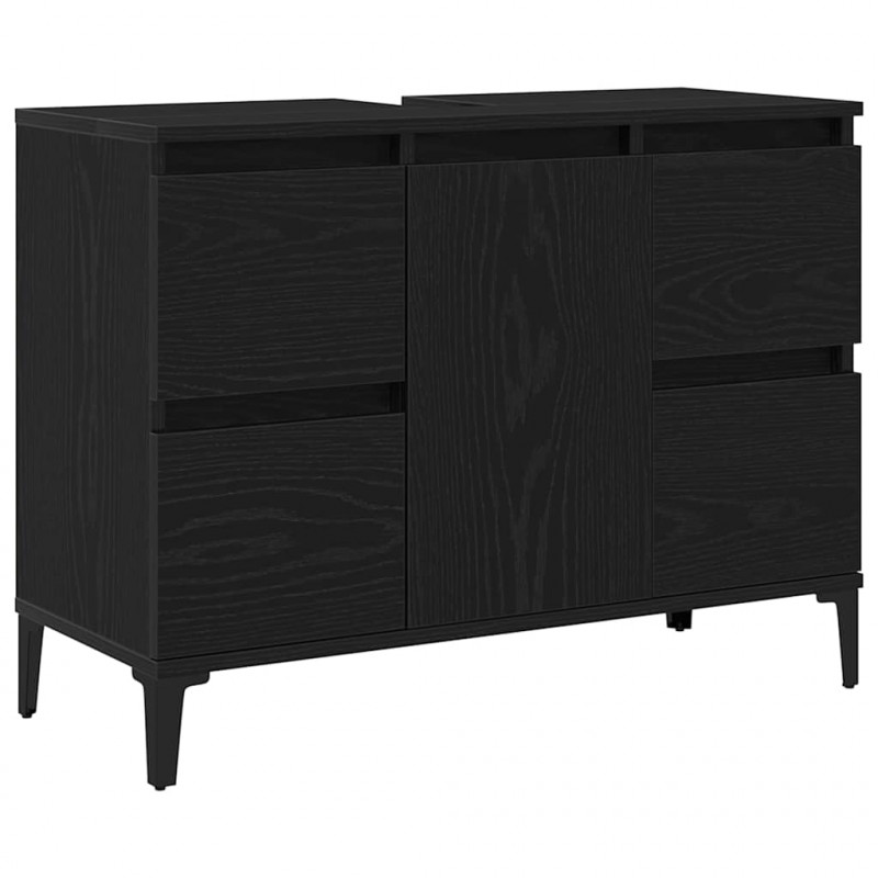 Szafka pod umywalkę z szufladą Czarny Dąb 80 x 33 x 60 cm