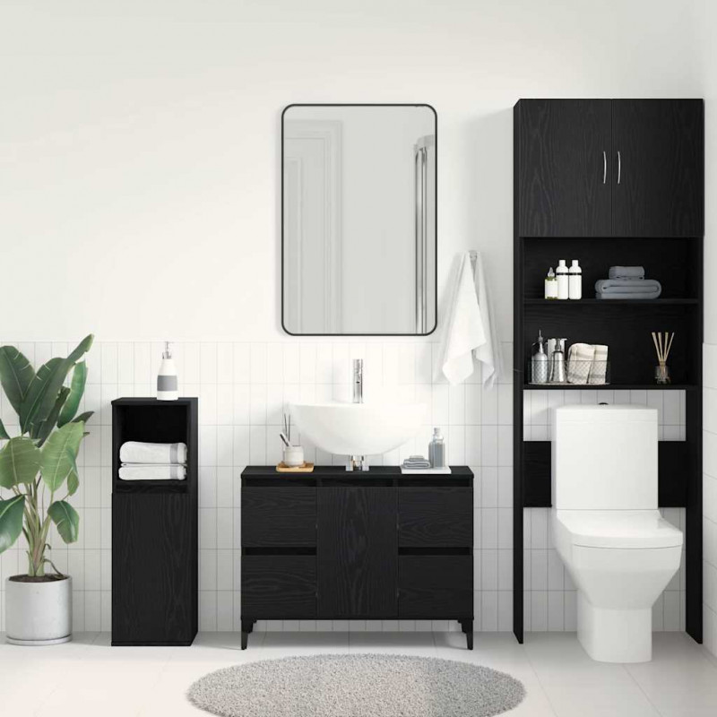 Szafka pod umywalkę z szufladą Czarny Dąb 80 x 33 x 60 cm