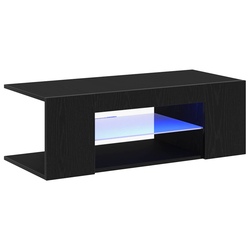 Szafka pod telewizor Ze LED Lights Czarny Dąb 90 x 39 x 30 cm