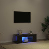 Szafka pod telewizor Ze LED Lights Czarny Dąb 90 x 39 x 30 cm