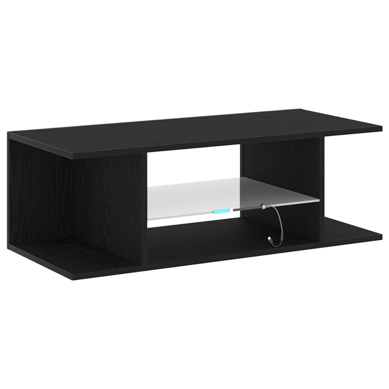 Szafka pod telewizor Ze LED Lights Czarny Dąb 90 x 39 x 30 cm